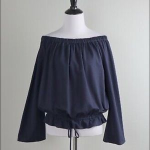 SOLD THEORY Odettah Off The Shoulder w Drawstring Top